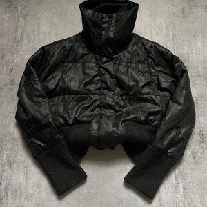 Vintage Japanese Style Avant Garde Cropped Bomber Jacket Rick Owens Vibe Womans